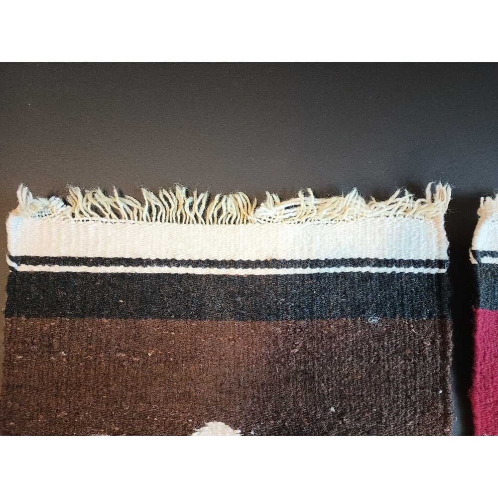 2 - Native Woven Wool Rug Place Mat Hanging with Bird 18" x 13" - Picture 8 of 10